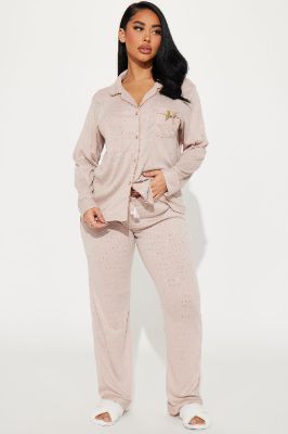 True Necessity Pointelle PJ Pant Set - Taupe sold by Fashion Nova