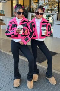 Mini Material Girl Shearling Jacket - Hot Pink/combo sold by Fashion Nova