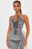 Lavish Life Backless Sequin Gown - Silver sold by Fashion Nova