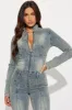 Moto Mayhem Denim Jumpsuit - Light Wash sold by Fashion Nova