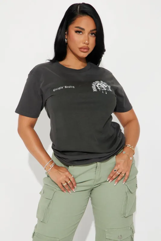 Dream State Rose Graphic Tee - Black Wash sold by Fashion Nova