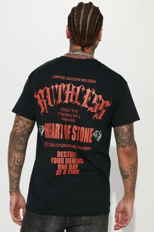 Heart Of Stone Short Sleeve Tee - Black sold by Fashion Nova