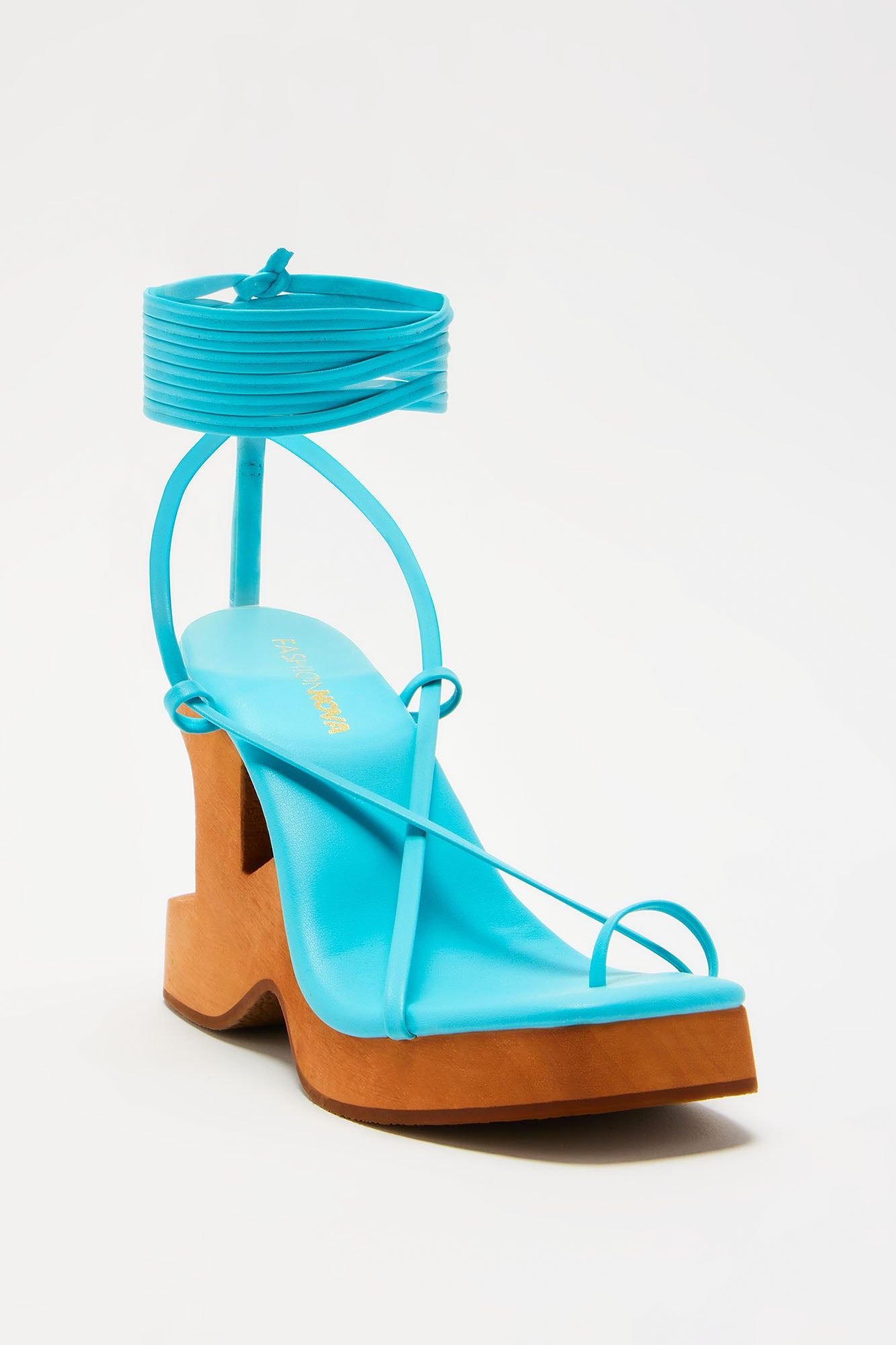 Best Vibes Platform Wrap Up Heels - Turquoise sold by Fashion Nova product image thumbnail 2