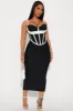 Linda Bandage Midi Dress - Black/White sold by Fashion Nova
