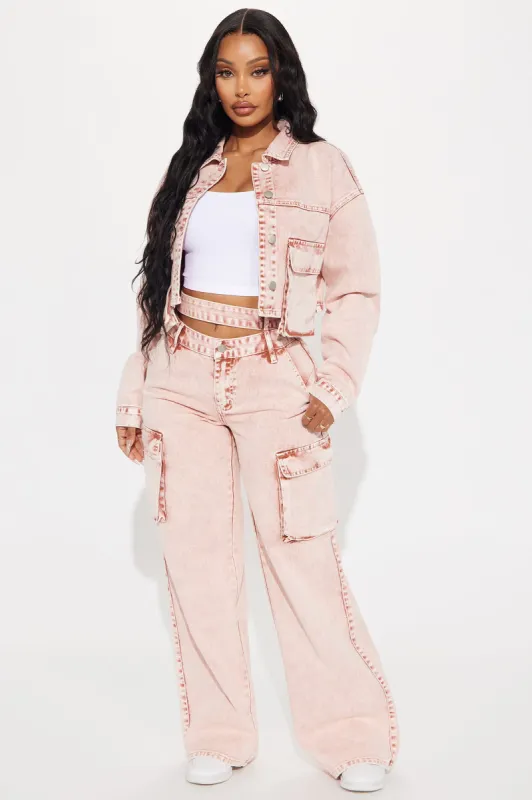 Smoking Hot Cropped Denim Jacket - Red sold by Fashion Nova
