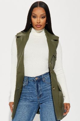 Oh So Chic Vest - Olive sold by Fashion Nova