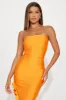 Cia Strapless Maxi Dress - Orange sold by Fashion Nova