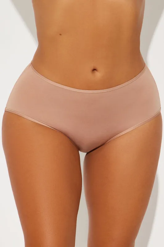 Light As A Feather Microfiber High Waist Brief Panty - Nude sold by Fashion Nova