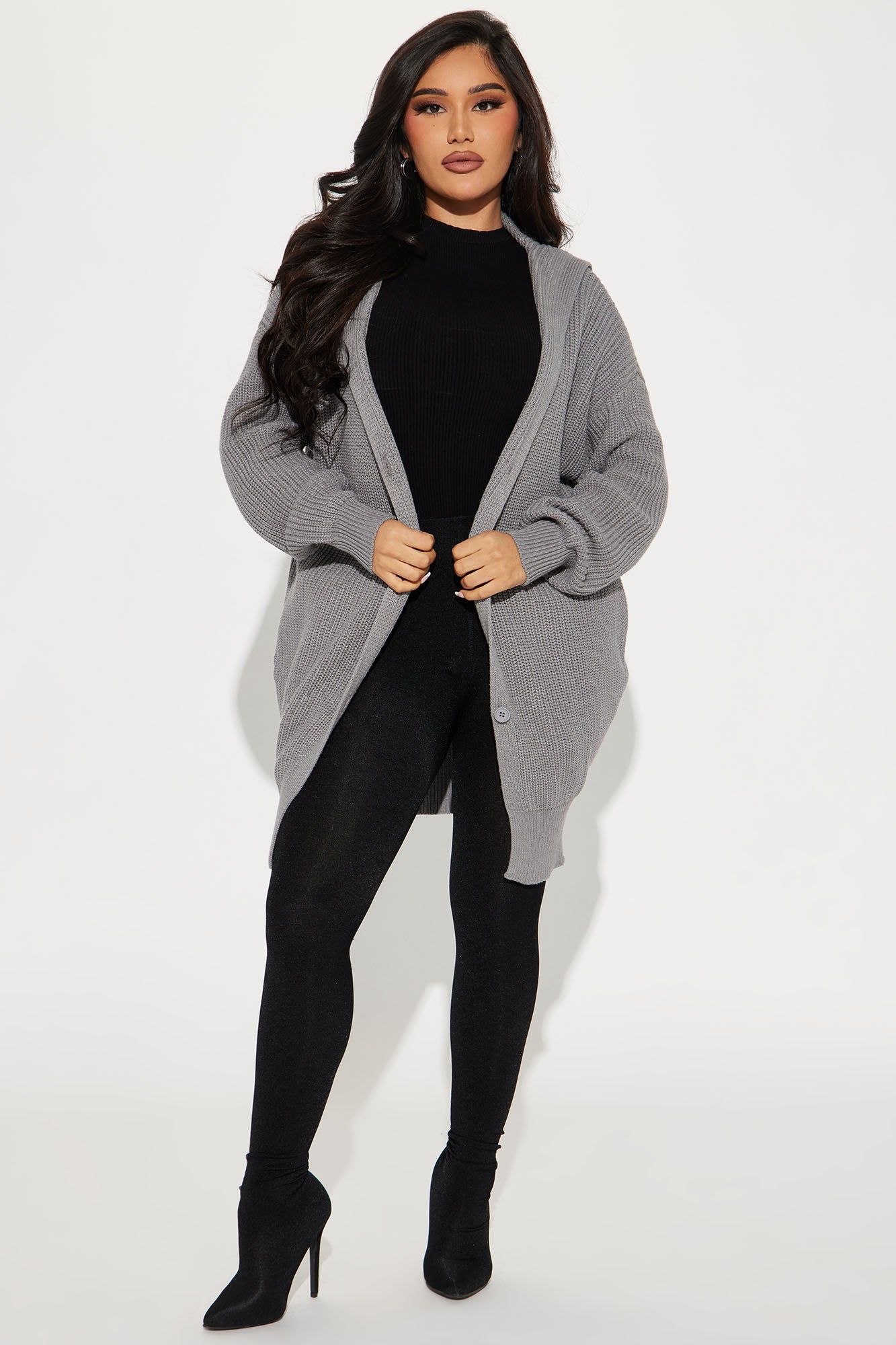 Aura Cardigan - Heather Grey sold by Fashion Nova product image thumbnail 2