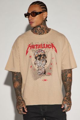 Metallica Landmine Oversized Short Sleeve Tee - Sand made by Fashion Nova