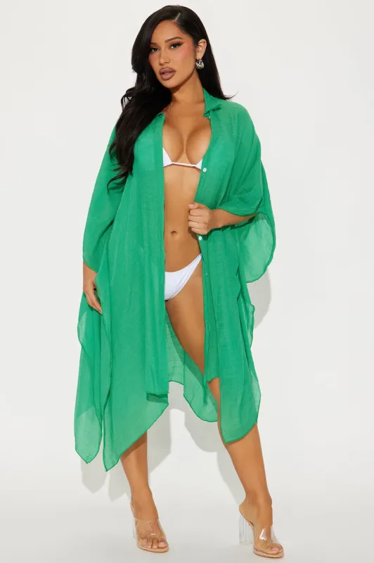 Megan Swim Cover Up Kimono - Green sold by Fashion Nova