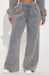 New York Hustle Washed Sweatpants - Grey/combo sold by Fashion Nova