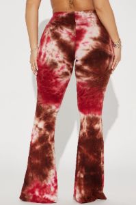 Good Vibes Flare Pant - Red/combo sold by Fashion Nova