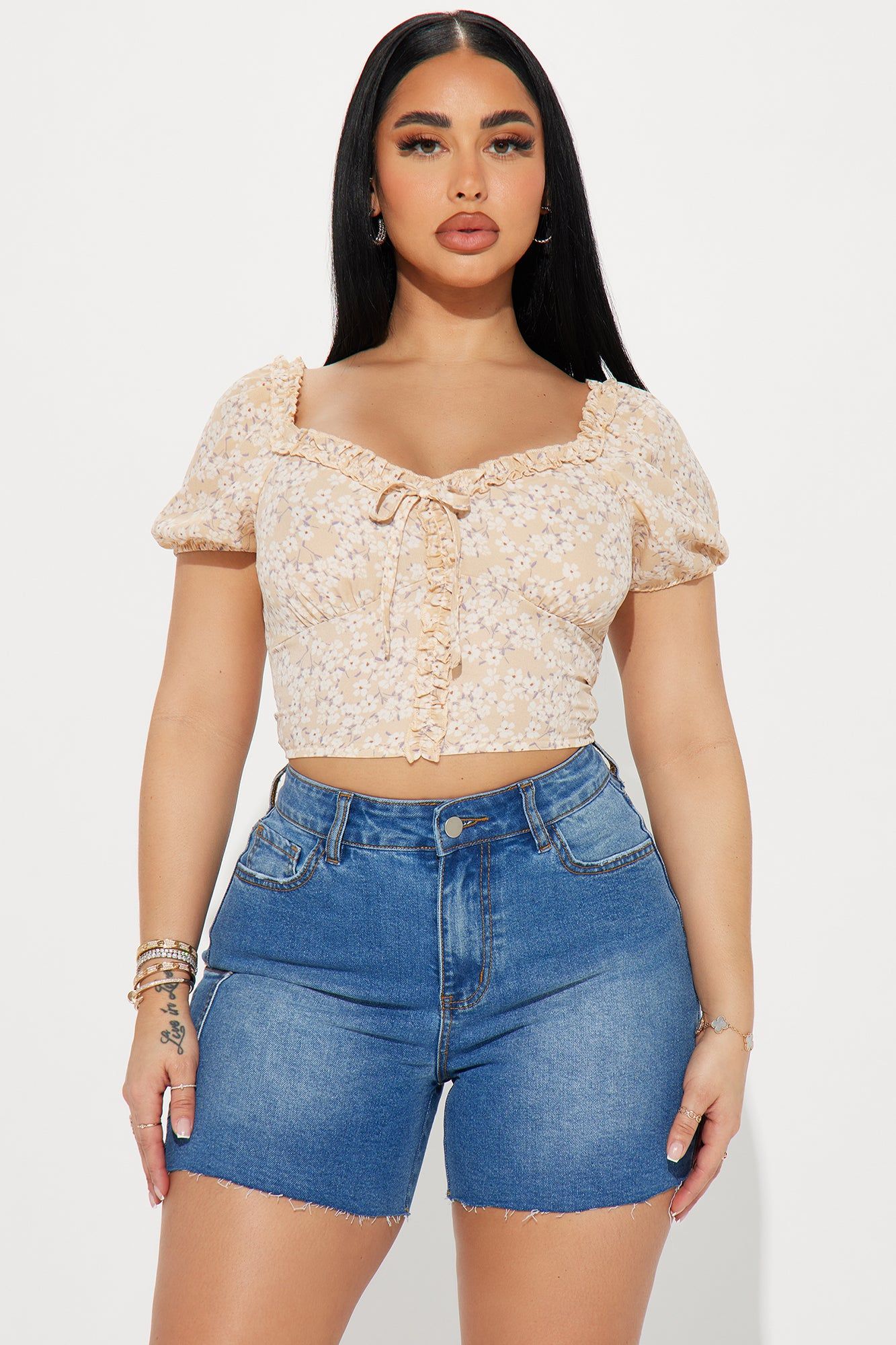Eden Blouse Top - Taupe sold by Fashion Nova