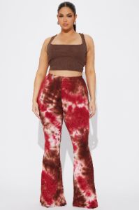 Good Vibes Flare Pant - Red/combo sold by Fashion Nova