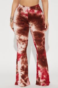 Good Vibes Flare Pant - Red/combo sold by Fashion Nova