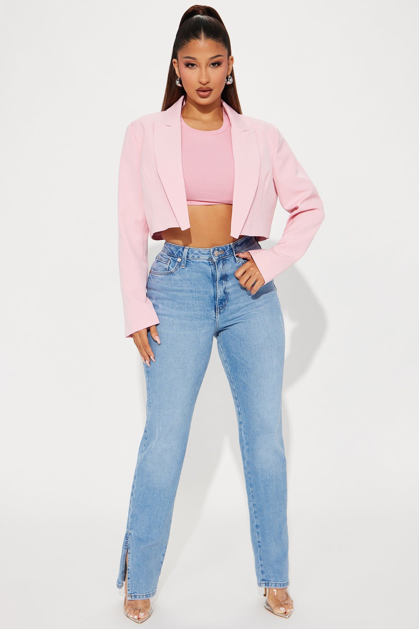 Business Plan Cropped Blazer - Pink sold by Fashion Nova product image thumbnail 2