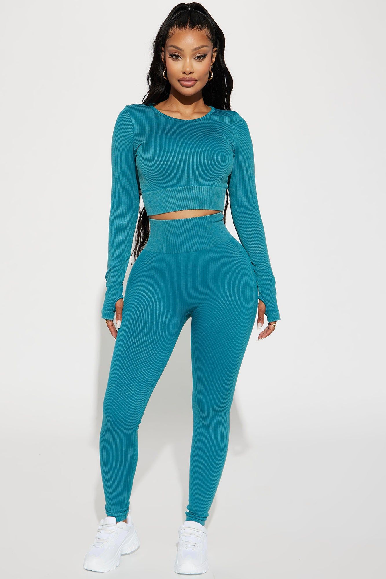 Sonia Washed Active Top - Teal sold by Fashion Nova product image thumbnail 2