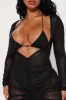 Champagne And Jet Planes 3 Piece Bikini Set - Black sold by Fashion Nova