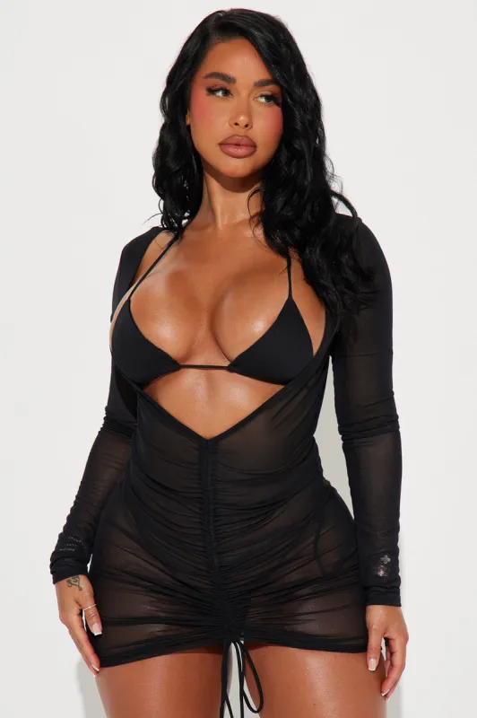 Champagne And Jet Planes 3 Piece Bikini Set - Black sold by Fashion Nova