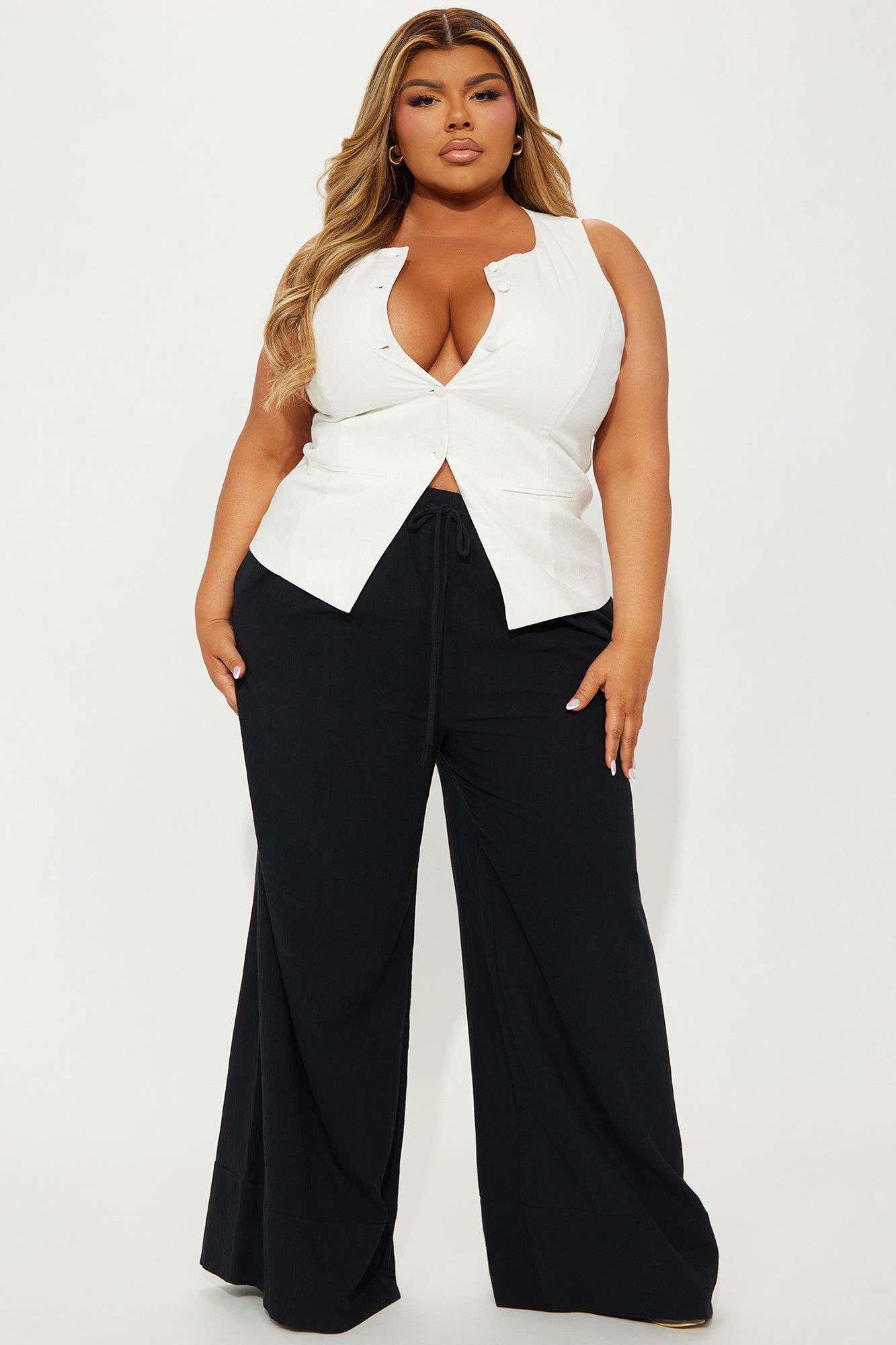 Charleston Linen Vest Top - Off White sold by Fashion Nova product image thumbnail 5