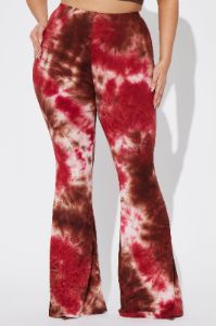 Good Vibes Flare Pant - Red/combo sold by Fashion Nova