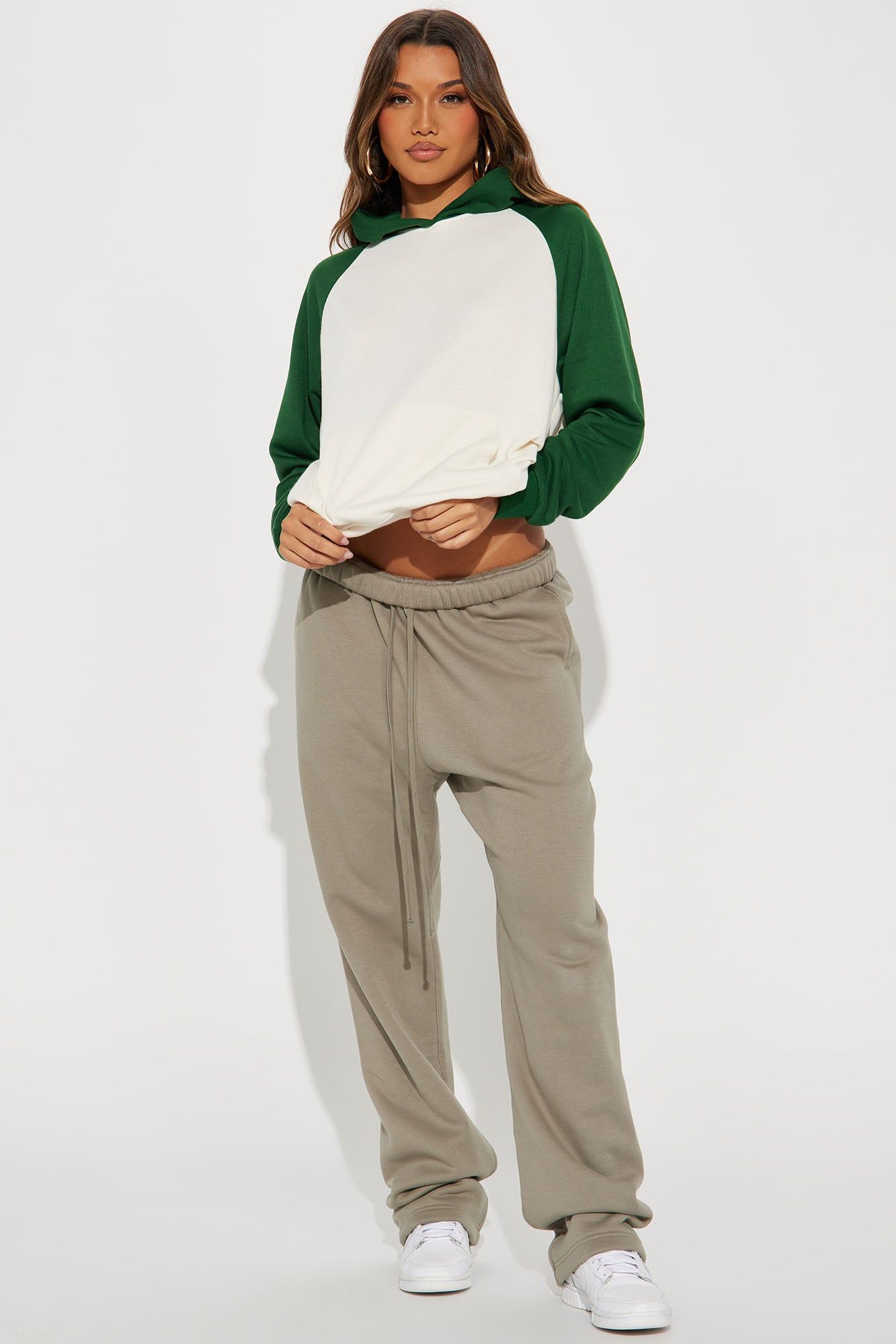 Eliana Colorblock Lounge Hoodie - Green/combo sold by Fashion Nova