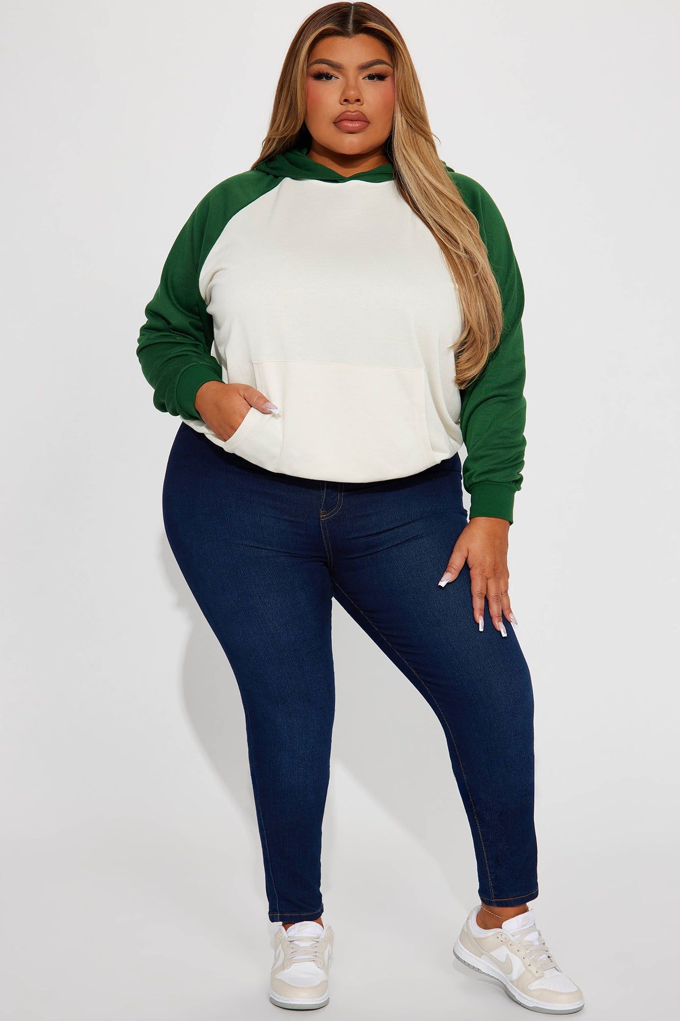 Eliana Colorblock Lounge Hoodie - Green/combo sold by Fashion Nova product image thumbnail 5