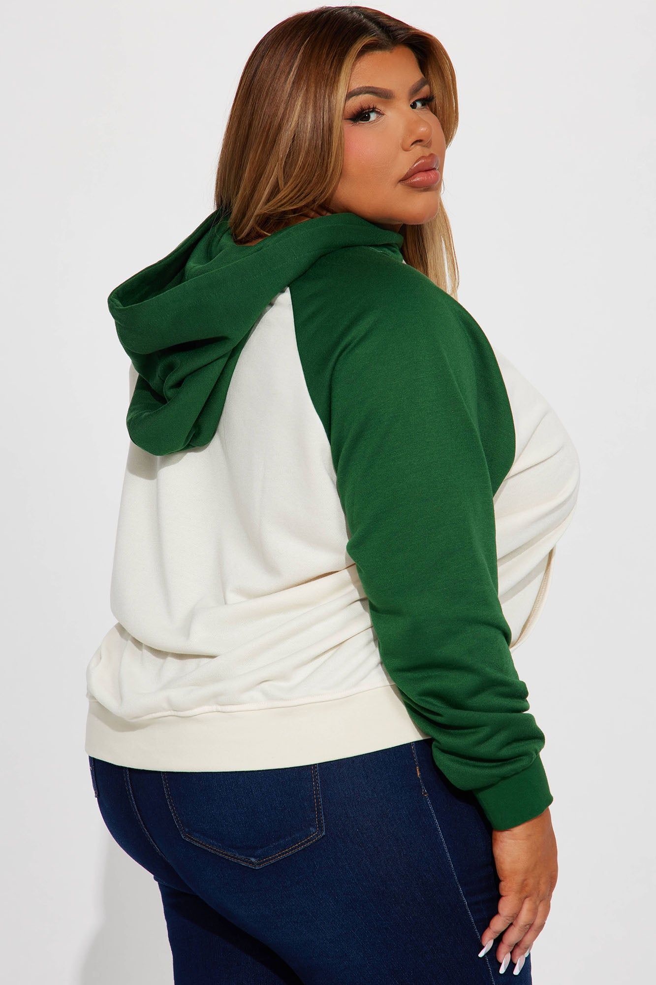 Eliana Colorblock Lounge Hoodie - Green/combo sold by Fashion Nova product image thumbnail 6