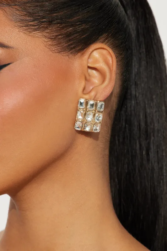 Four Square Bling Earrings - Gold sold by Fashion Nova