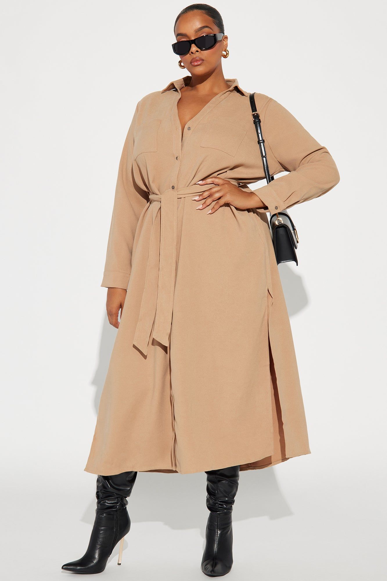 Gracie Button Down Maxi Dress - Tan sold by Fashion Nova product image thumbnail 4