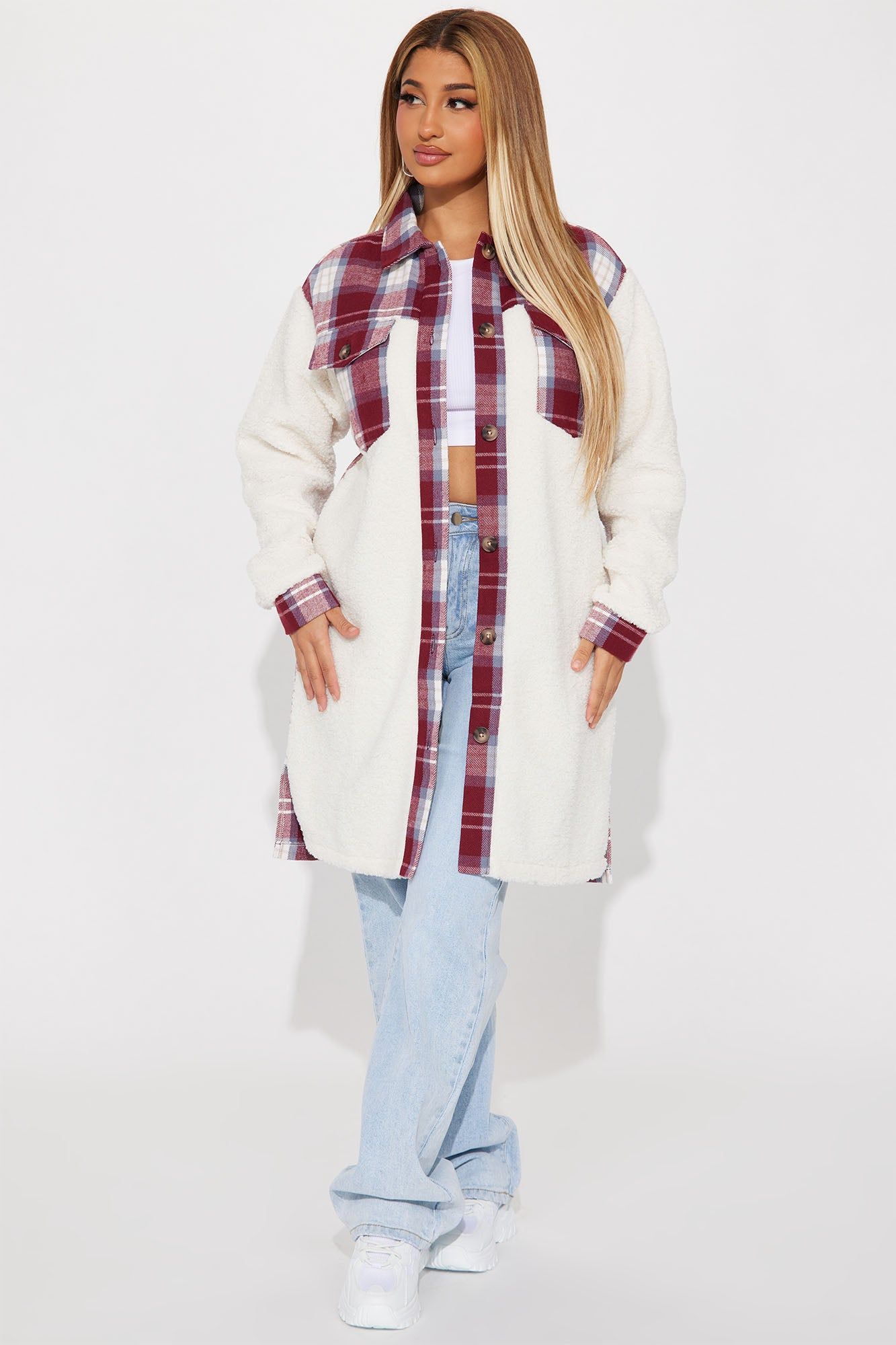 Two Faced Shacket - Grey sold by Fashion Nova