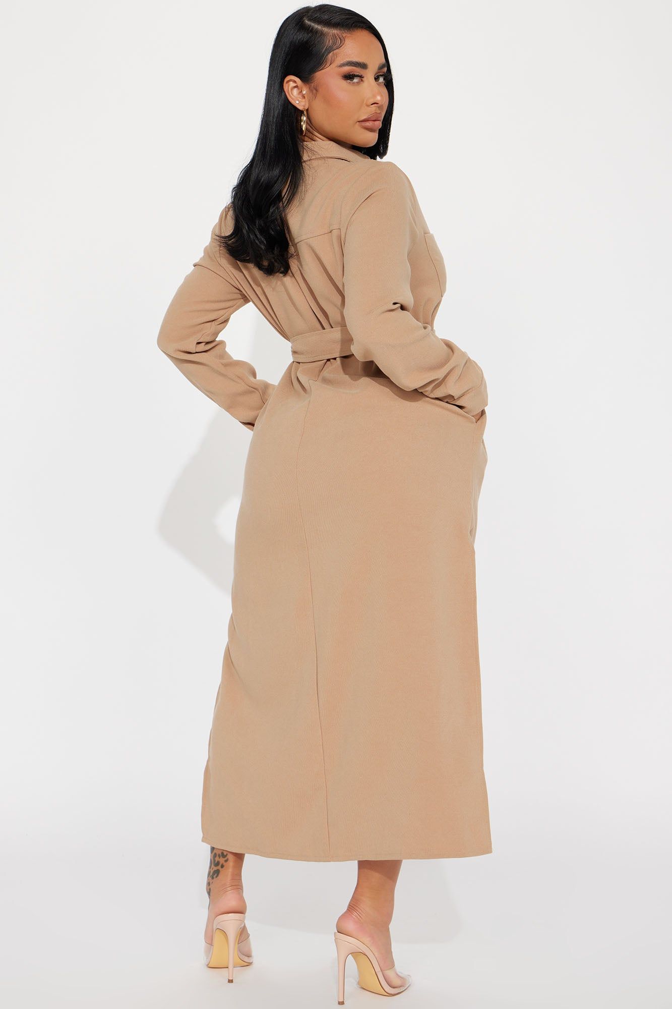 Gracie Button Down Maxi Dress - Tan sold by Fashion Nova product image thumbnail 3