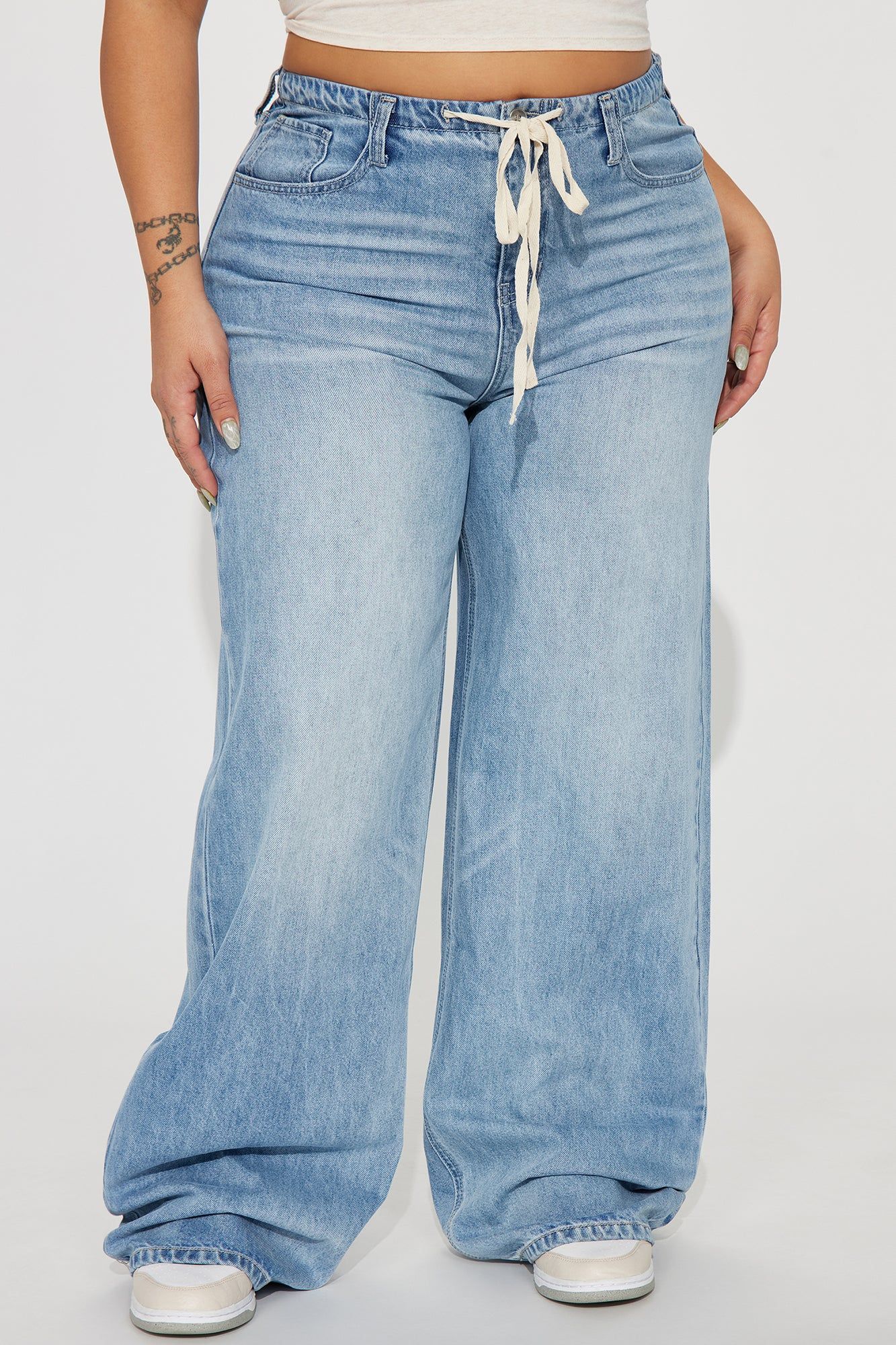 Manifested Drapey Baggy Jeans - Light Blue sold by Fashion Nova product image thumbnail 5