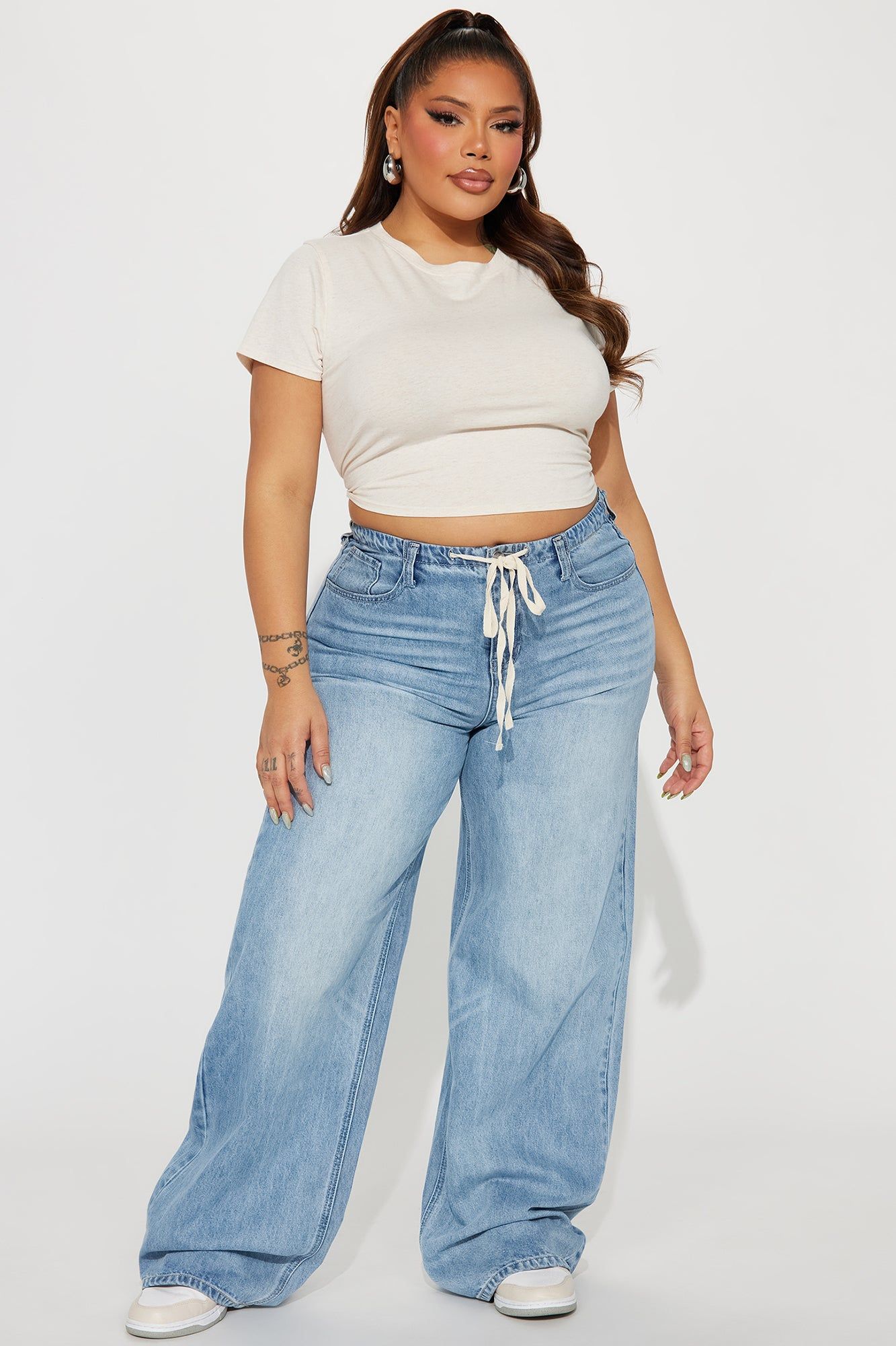 Manifested Drapey Baggy Jeans - Light Blue sold by Fashion Nova product image thumbnail 4