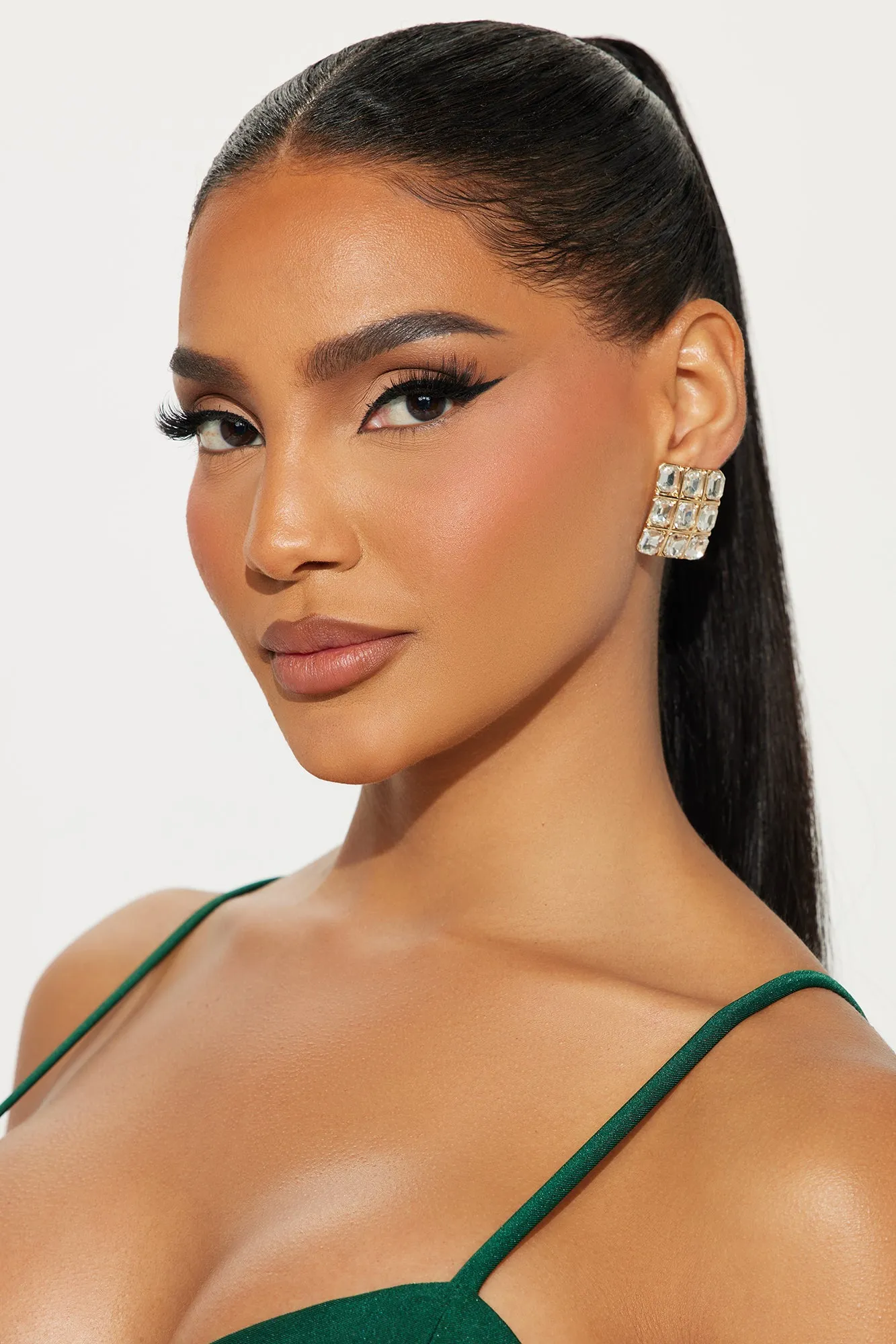 Four Square Bling Earrings - Gold sold by Fashion Nova product image thumbnail 2
