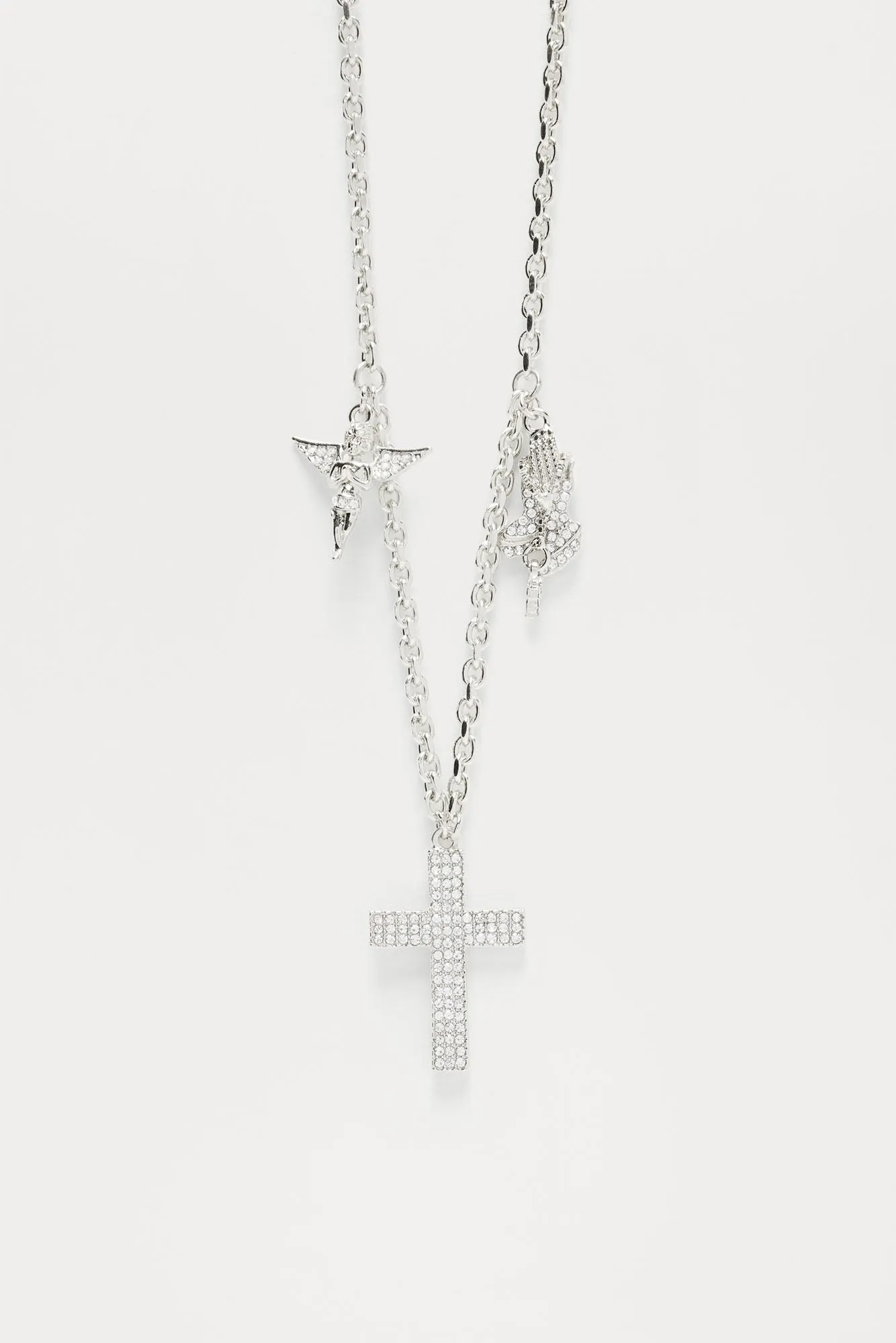 Solid Link Chain With Triple Pendant - Silver sold by Fashion Nova product image thumbnail 3