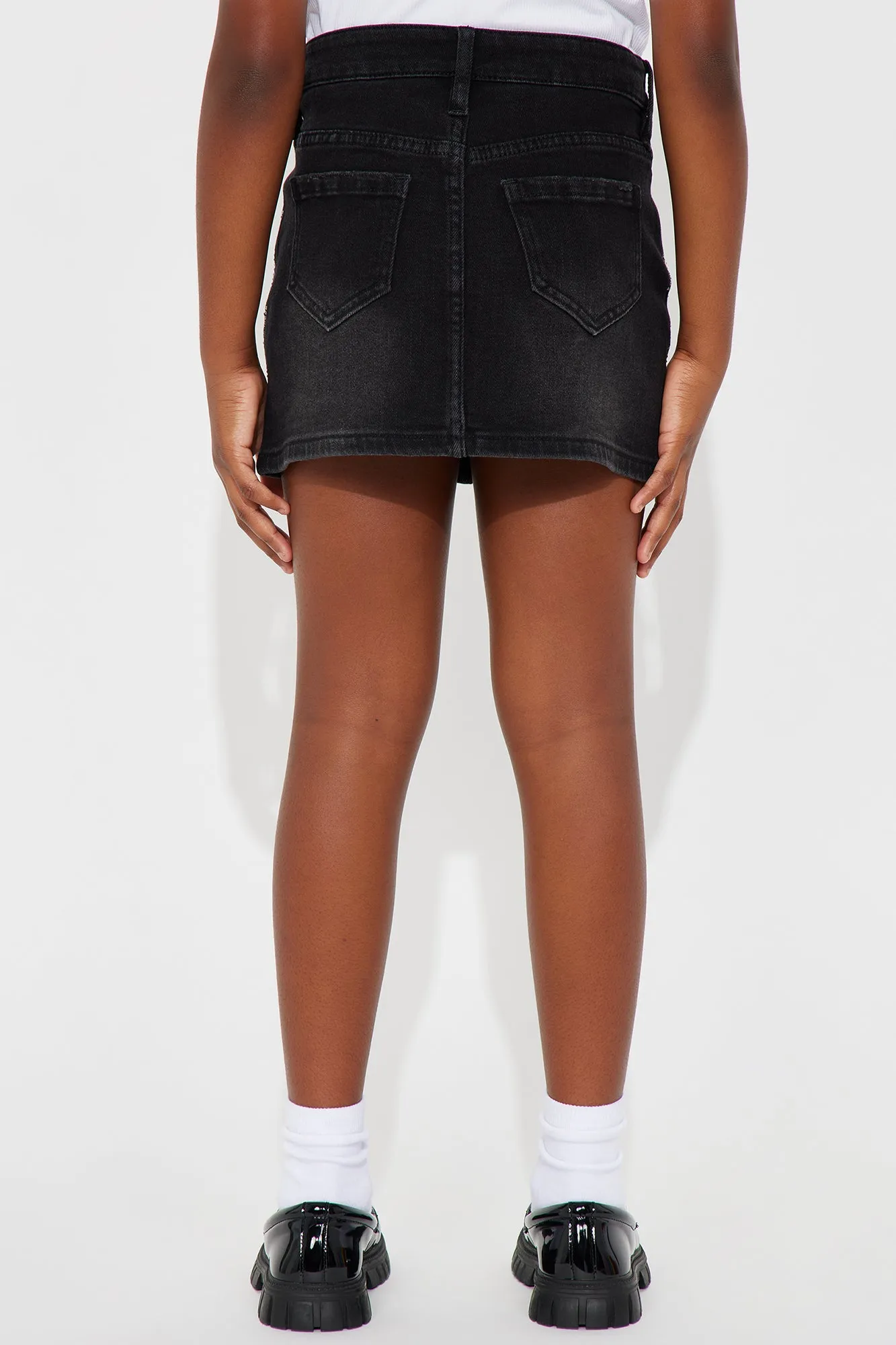 Mini Gals Night Embellished Denim Mini Skirt - Black sold by Fashion Nova product image thumbnail 4