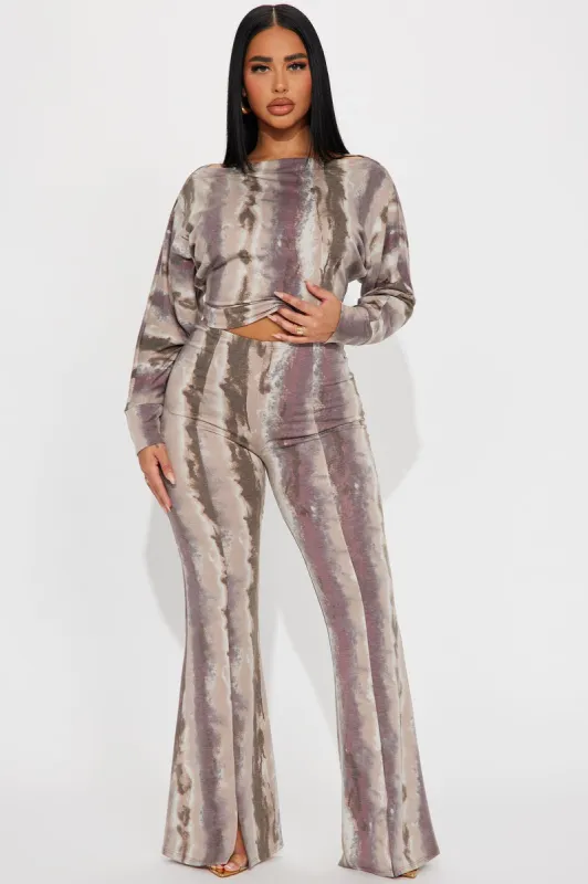 Dreamy Vibes Pant Set - Taupe/combo sold by Fashion Nova