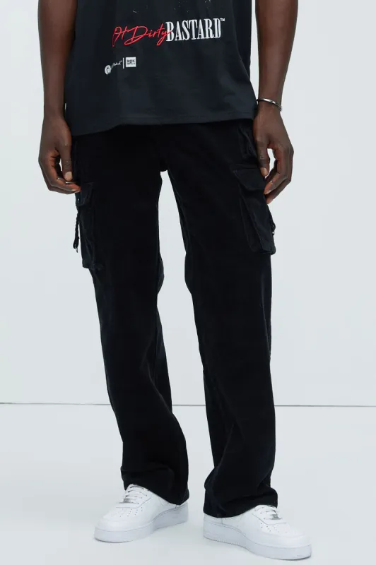 With Me Cargo Corduroy Pants - Black sold by Fashion Nova