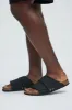 Strapped Up Slide - Black sold by Fashion Nova