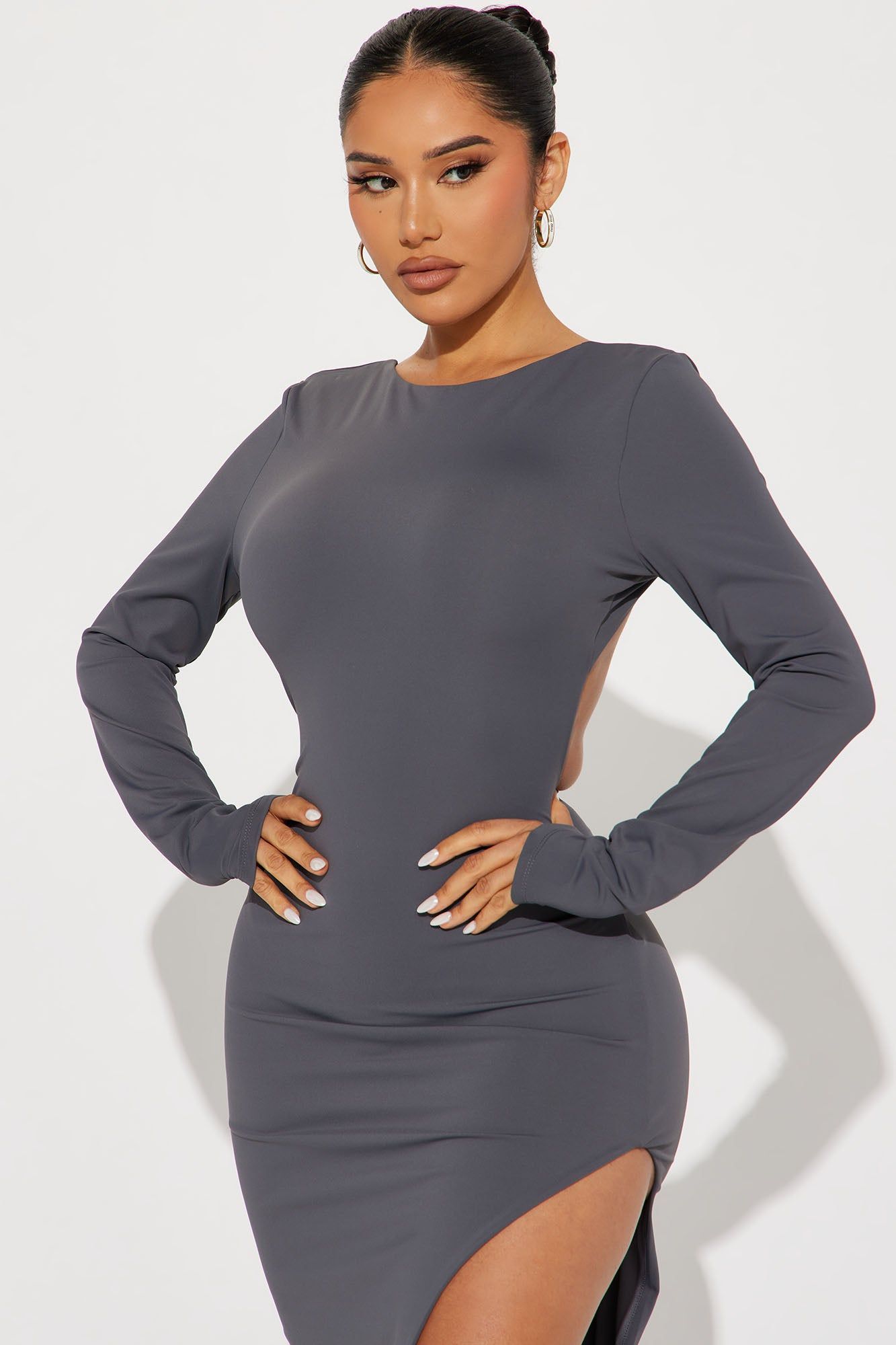 Becky Backless Midi Dress - Grey sold by Fashion Nova product image thumbnail 2