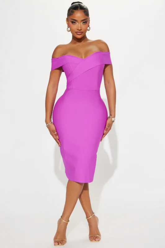 Amy Bandage Midi Dress - Magenta sold by Fashion Nova