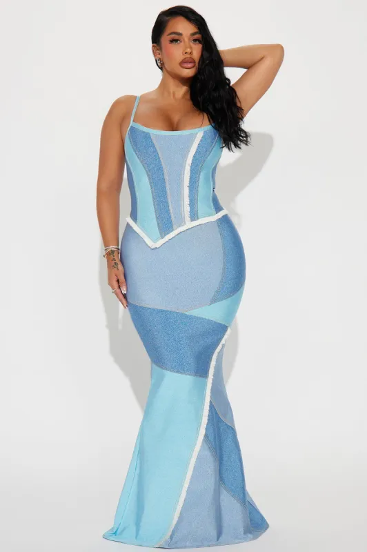 Rio Days Bandage Maxi Dress - Blue/combo sold by Fashion Nova