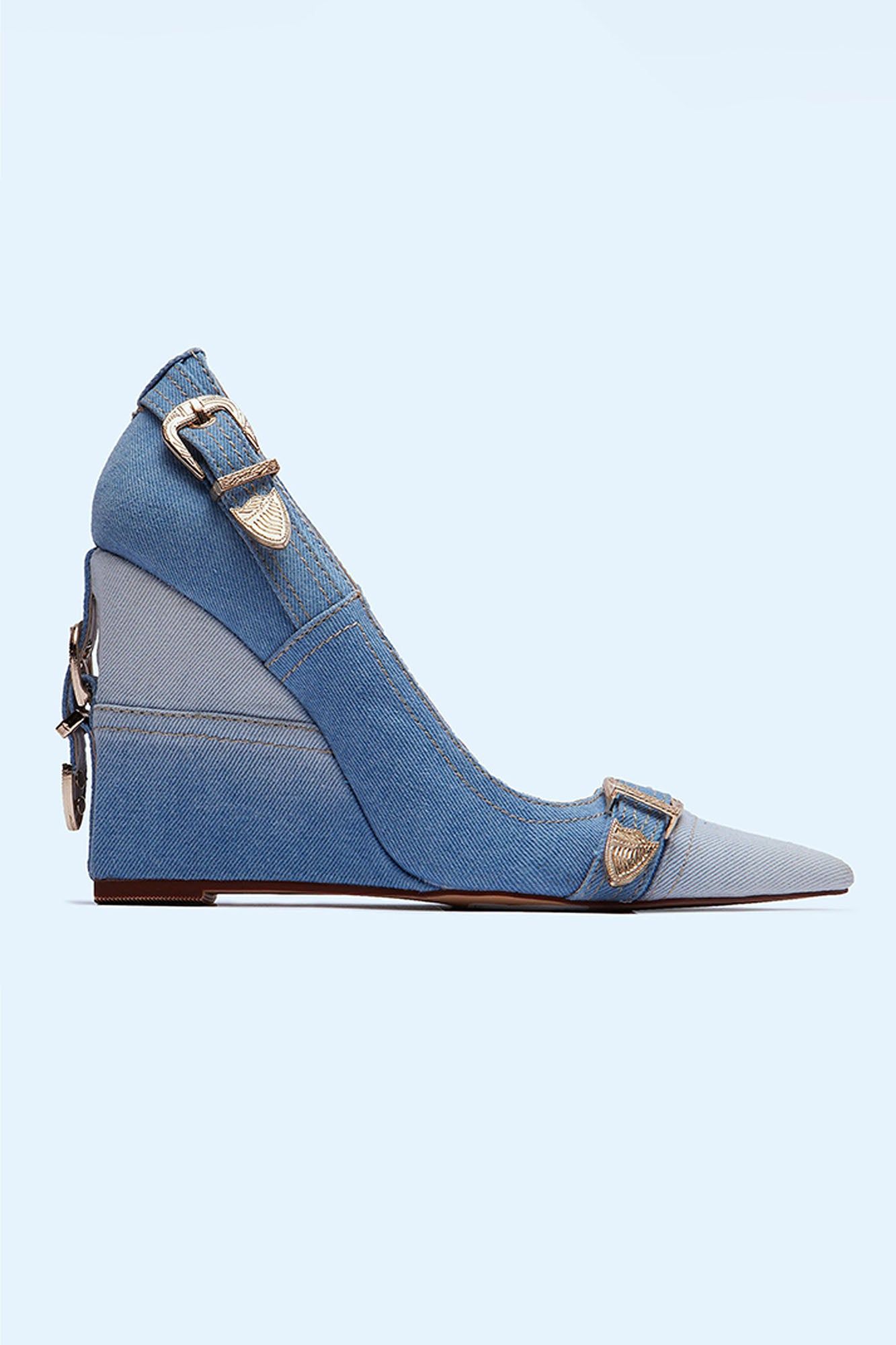 Always In Check Pumps - Denim sold by Fashion Nova