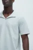 Duval Textured Knit Johnny Collar Shirt - Grey sold by Fashion Nova