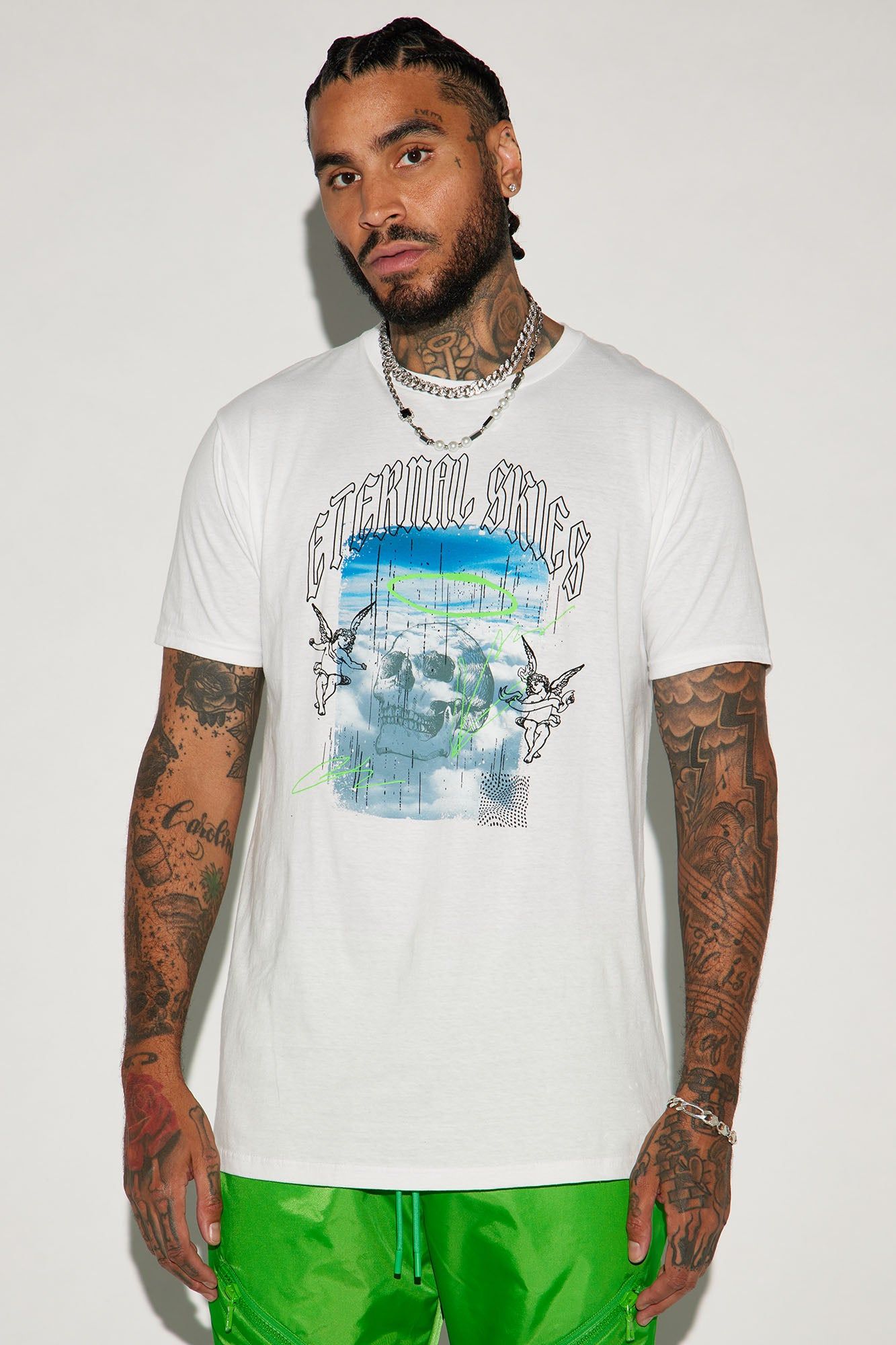 Eternal Skies Short Sleeve Tee - White sold by Fashion Nova