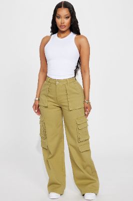 On My Mind Cargo Pant - Sage sold by Fashion Nova
