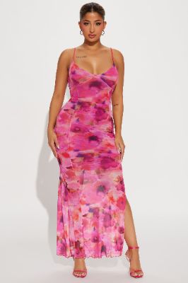Analise Floral Maxi Dress - Pink/combo sold by Fashion Nova