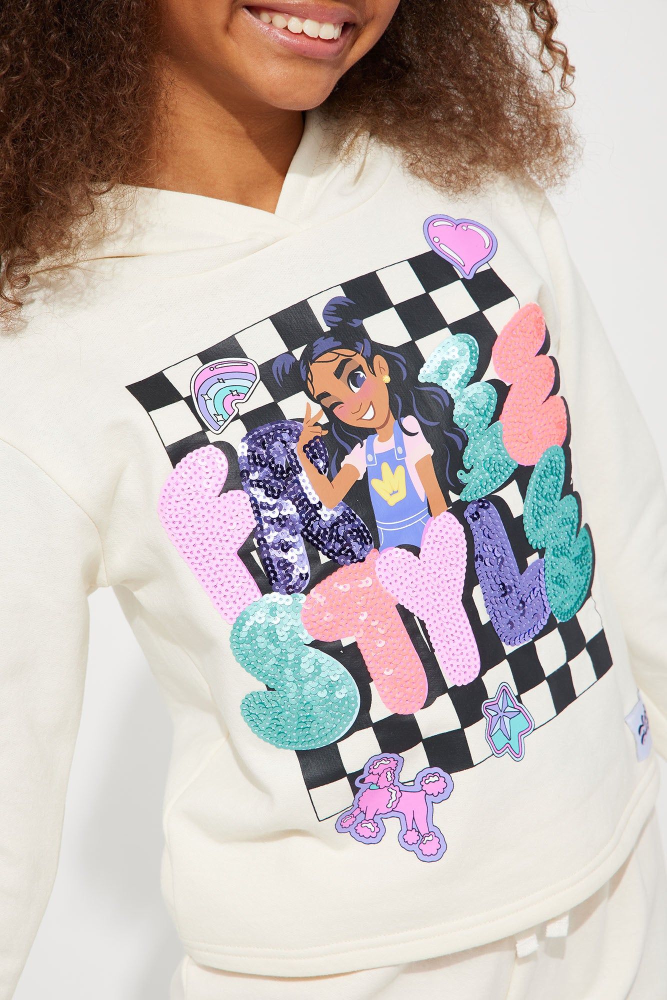 Mini Lay Lay Freestyle Fleece Jogger Set - Ivory sold by Fashion Nova product image thumbnail 3